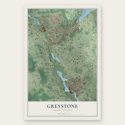 Greystone, Rhode Island map print, the full design