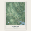 Harmony, Rhode Island map print, the full design
