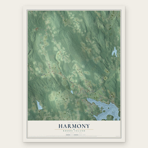 Harmony, Rhode Island map print, the full design