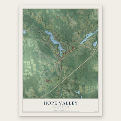 Hope Valley, Rhode Island map print, the full design