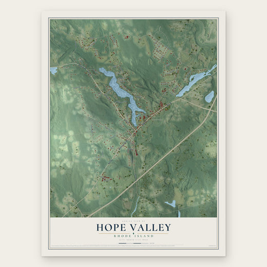 Hope Valley, Rhode Island map print, the full design