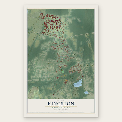 Kingston, Rhode Island map print, the full design