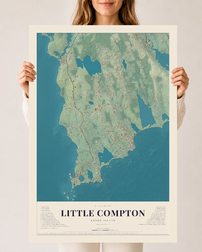 Little Compton, Rhode Island map print, 24" x 36" Archival Matte Print mockup