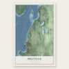 Melville, Rhode Island map print, the full design