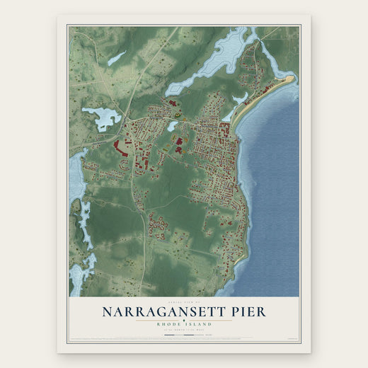Narragansett Pier, Rhode Island map print, the full design