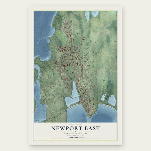 Newport East, Rhode Island map print, the full design