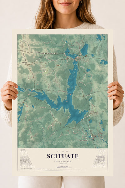 Scituate, Rhode Island map print, 18" x 24" Archival Matte Print mockup