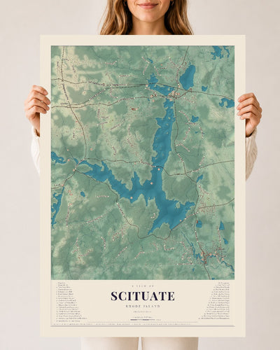 Scituate, Rhode Island map print, 24" x 36" Archival Matte Print mockup
