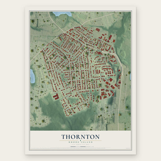 Thornton, Rhode Island map print, the full design