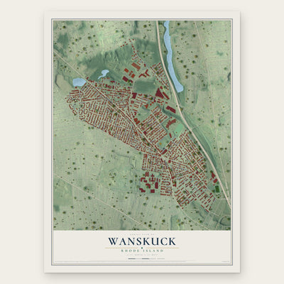 Wanskuck, Rhode Island map print, the full design
