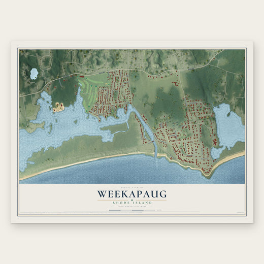 Weekapaug, Rhode Island map print, the full design