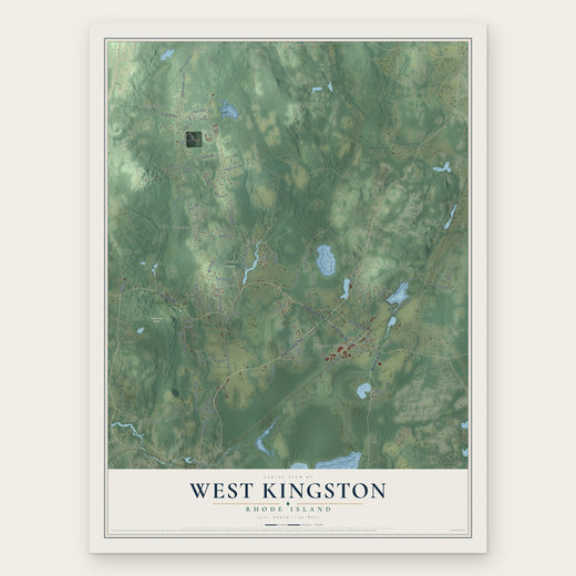 West Kingston, Rhode Island map print, the full design