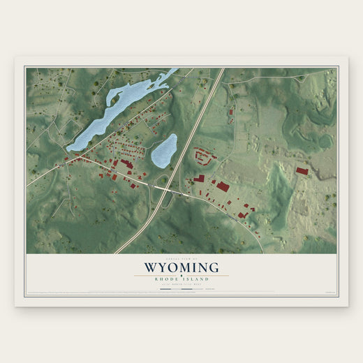 Wyoming, Rhode Island map print, the full design