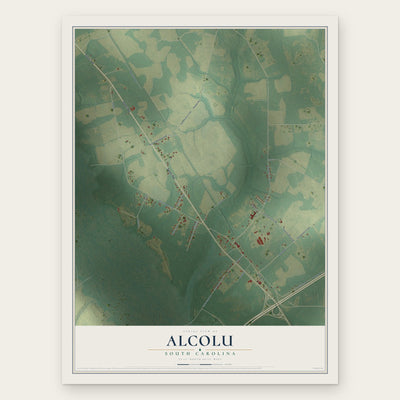 Alcolu, South Carolina map print, the full design
