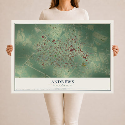 Map of Andrews, South Carolina, 24 x 36 inch unframed archival matte print