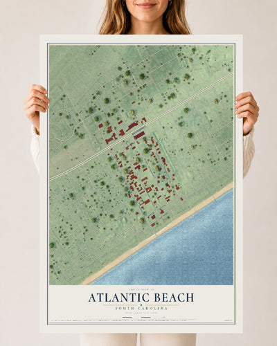 Map of Atlantic Beach, South Carolina, 24 x 36 inch unframed archival matte print