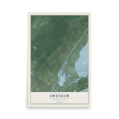 Map of Awendaw, South Carolina, 12 x 18 inch unframed archival matte print
