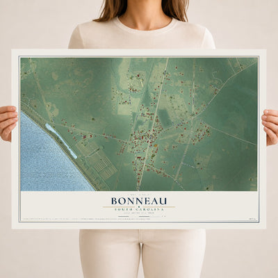 Map of Bonneau, South Carolina, 18 x 24 inch unframed archival matte print