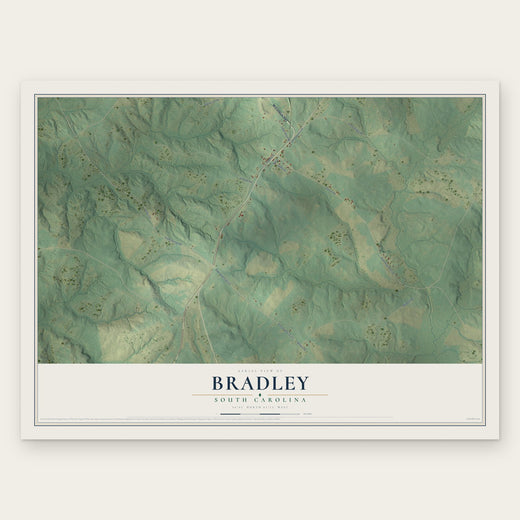 Bradley, South Carolina map print, the full design