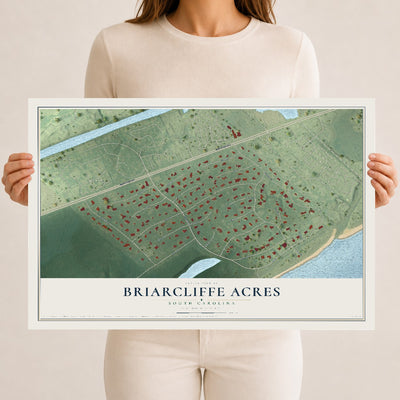Map of Briarcliffe Acres, South Carolina, 12 x 18 inch unframed archival matte print