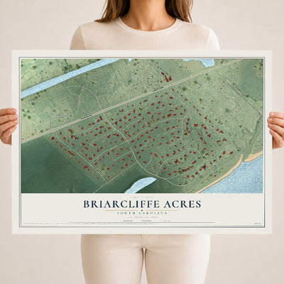 Map of Briarcliffe Acres, South Carolina, 18 x 24 inch unframed archival matte print
