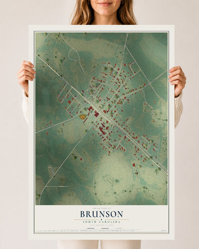 Map of Brunson, South Carolina, 24 x 36 inch unframed archival matte print