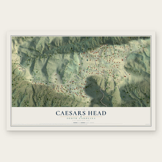 Caesars Head, South Carolina map print, the full design