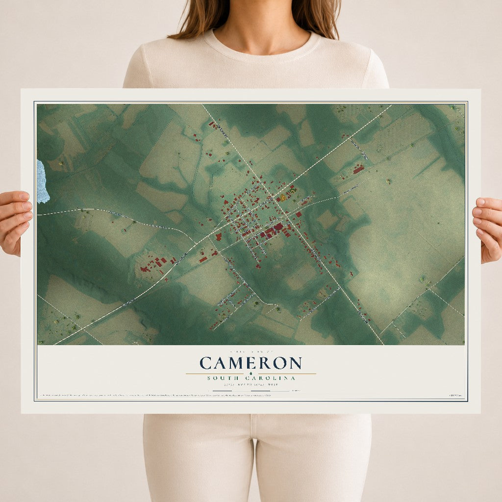 Map of Cameron, South Carolina, 18 x 24 inch unframed archival matte print