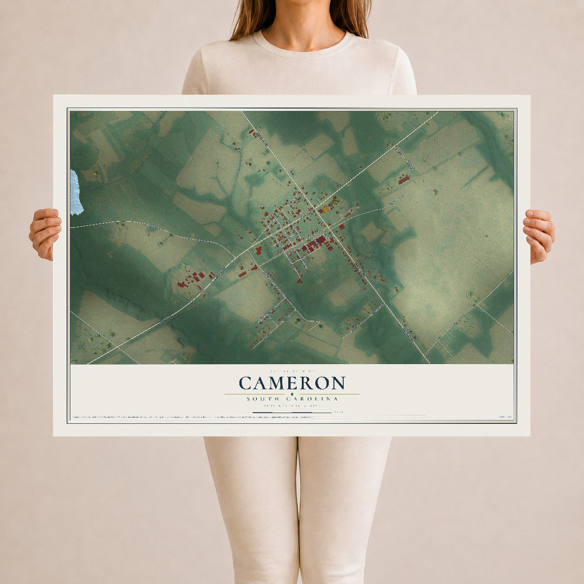 Map of Cameron, South Carolina, 24 x 36 inch unframed archival matte print