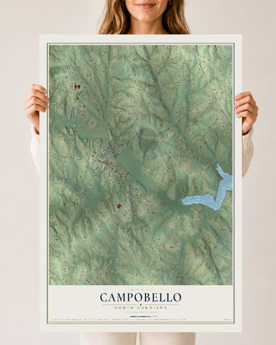 Map of Campobello, South Carolina, 24 x 36 inch unframed archival matte print