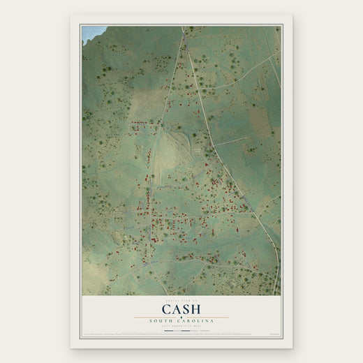 Cash, South Carolina map print, the full design