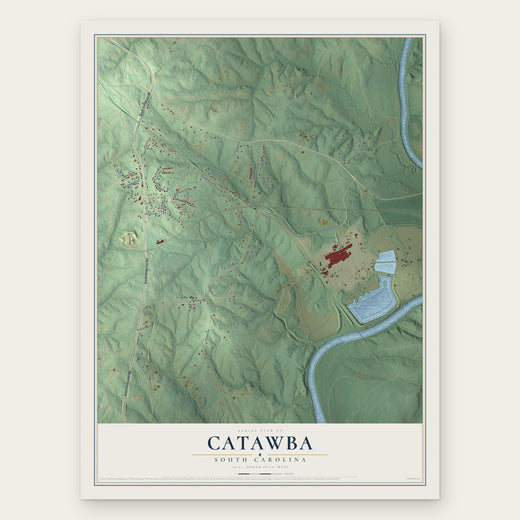 Catawba, South Carolina map print, the full design