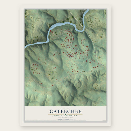 Cateechee, South Carolina map print, the full design