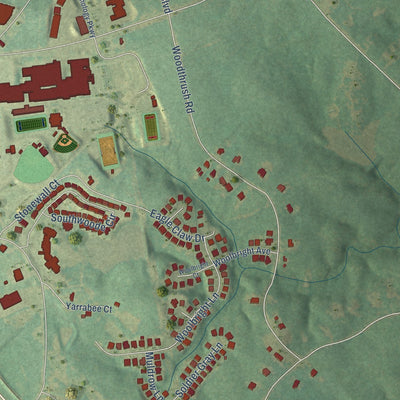 Second close-up of the map of Chapin, South Carolina print showing more streets and buildings