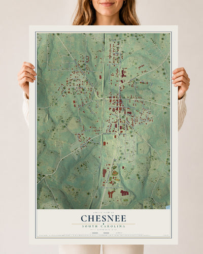 Map of Chesnee, South Carolina, 24 x 36 inch unframed archival matte print