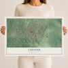 Map of Chester, South Carolina, 12 x 18 inch unframed archival matte print