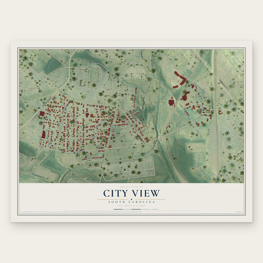 City View, South Carolina map print, the full design