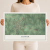 Map of Clover, South Carolina, 12 x 18 inch unframed archival matte print