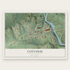 Converse, South Carolina map print, the full design