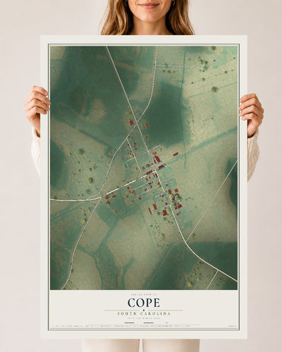 Map of Cope, South Carolina, 24 x 36 inch unframed archival matte print