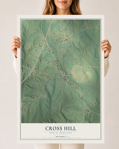 Map of Cross Hill, South Carolina, 24 x 36 inch unframed archival matte print