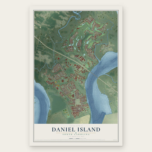Daniel Island, South Carolina map print, the full design