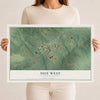 Map of Due West, South Carolina, 12 x 18 inch unframed archival matte print