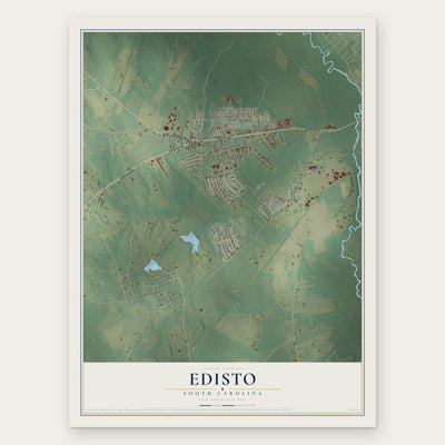 Edisto, South Carolina map print, the full design