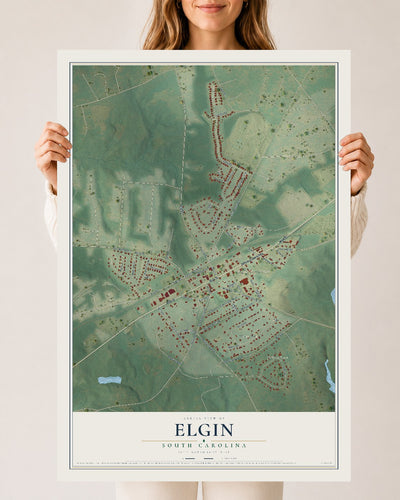 Map of Elgin, South Carolina, 24 x 36 inch unframed archival matte print