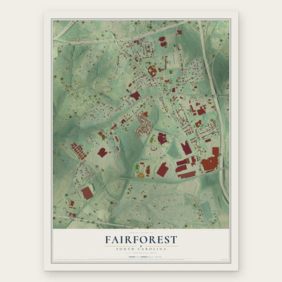 Fairforest, South Carolina map print, the full design