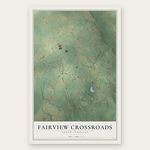 Fairview Crossroads, South Carolina map print, the full design