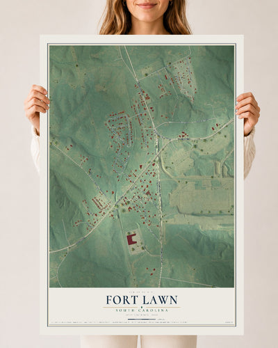 Map of Fort Lawn, South Carolina, 24 x 36 inch unframed archival matte print