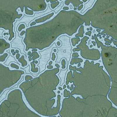 Close-up of the map of Fripp Island, South Carolina print showing street and building detail