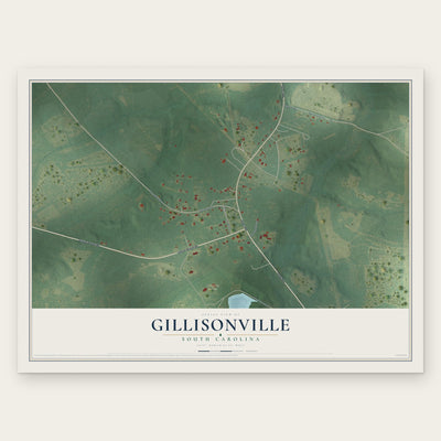 Gillisonville, South Carolina map print, the full design